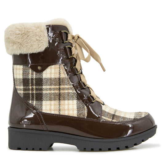 Jambu Quality - Women Antonio Waterproof Brown/Patent Plaid