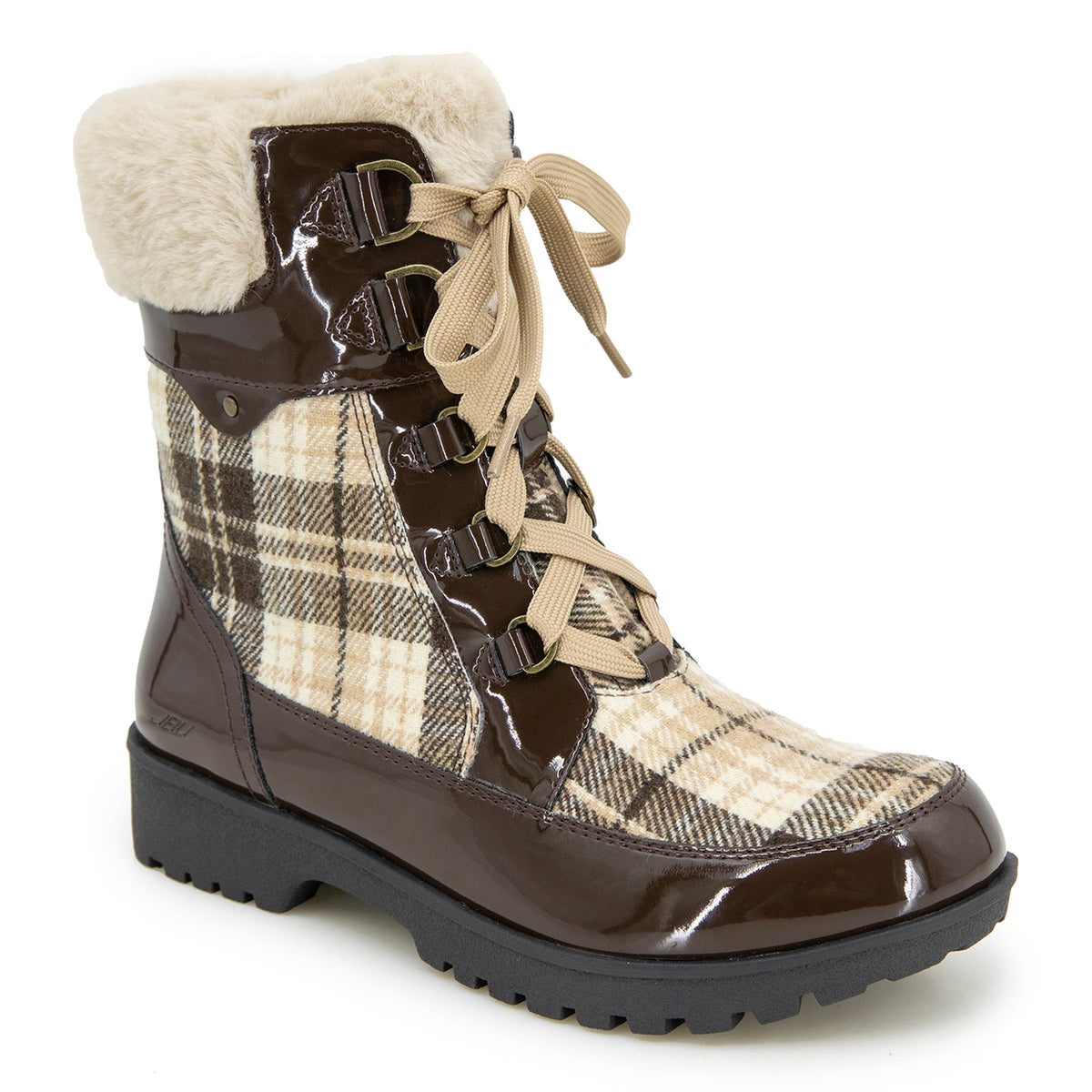Jambu Quality - Women Antonio Waterproof Brown/Patent Plaid