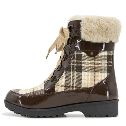 Jambu Quality - Women Antonio Waterproof Brown/Patent Plaid